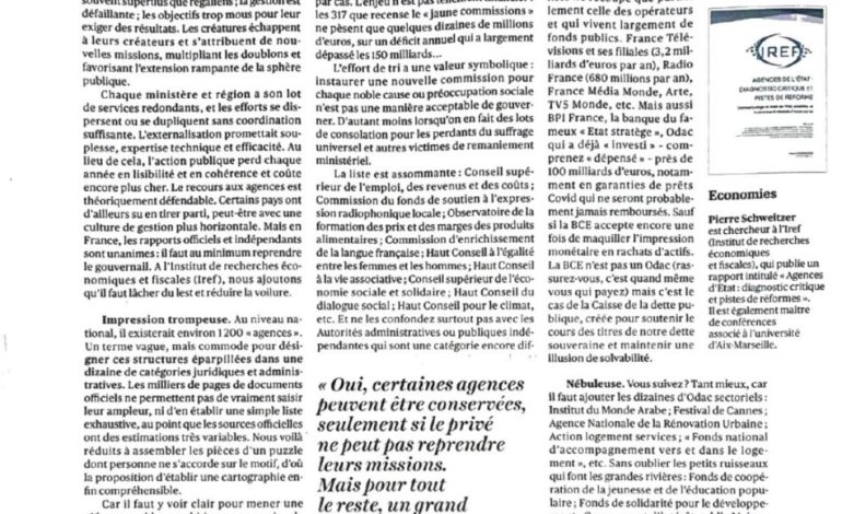  Supprimer et réformer les agences de l’Etat devient un impératif moral et financier