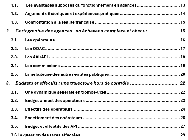  Agences de l’état : diagnostic critique et pistes de reforme