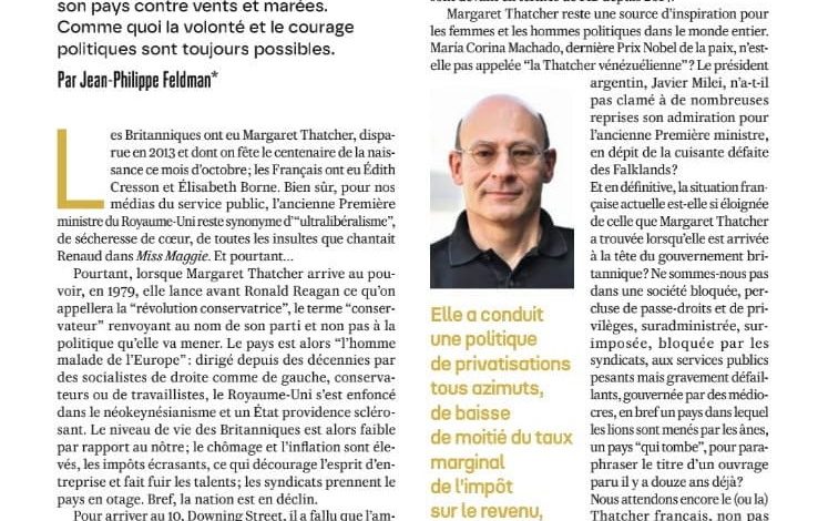  Margaret Thatcher, un modèle pour la France